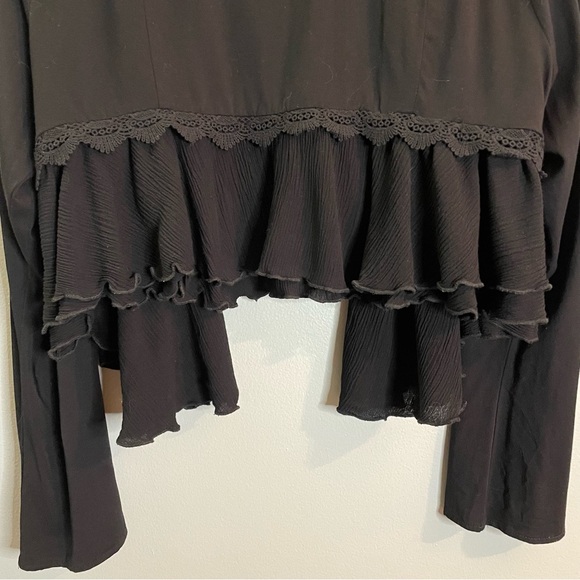 TORRID Insider Collection Black Lace Crochet Cropped Open Front Cardigan SZ/1 - Picture 4 of 10